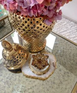 Inspire Me! Home Decor Amber Crystal Flower Box