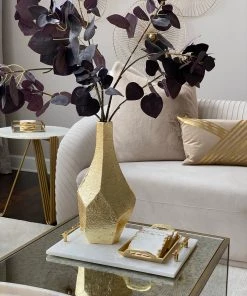 Inspire Me! Home Decor Gold Handle Marble Tray