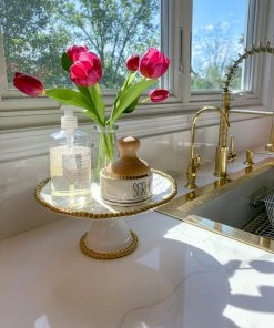 Inspire Me! Home Decor Real Touch Tulip Arrangement In Glass Vase (2 Colors)