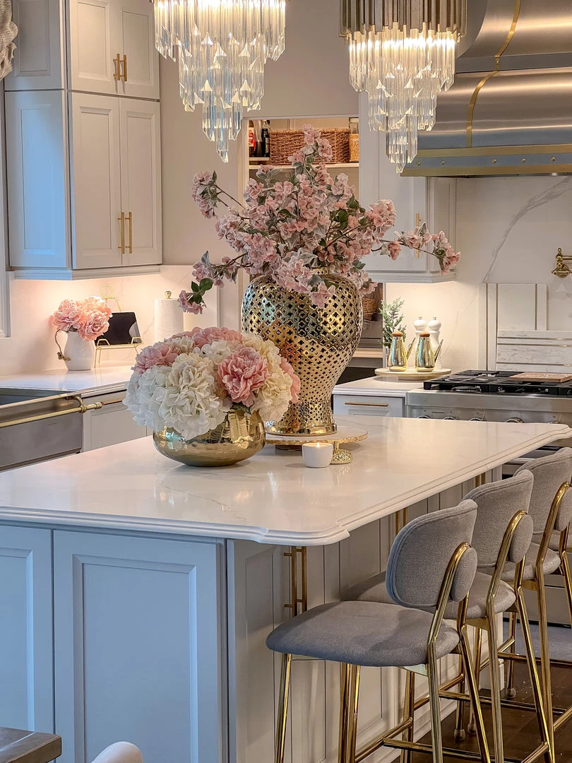 Inspire Me! Home Decor 28" Snow Sprinkled Peony Stem Pink