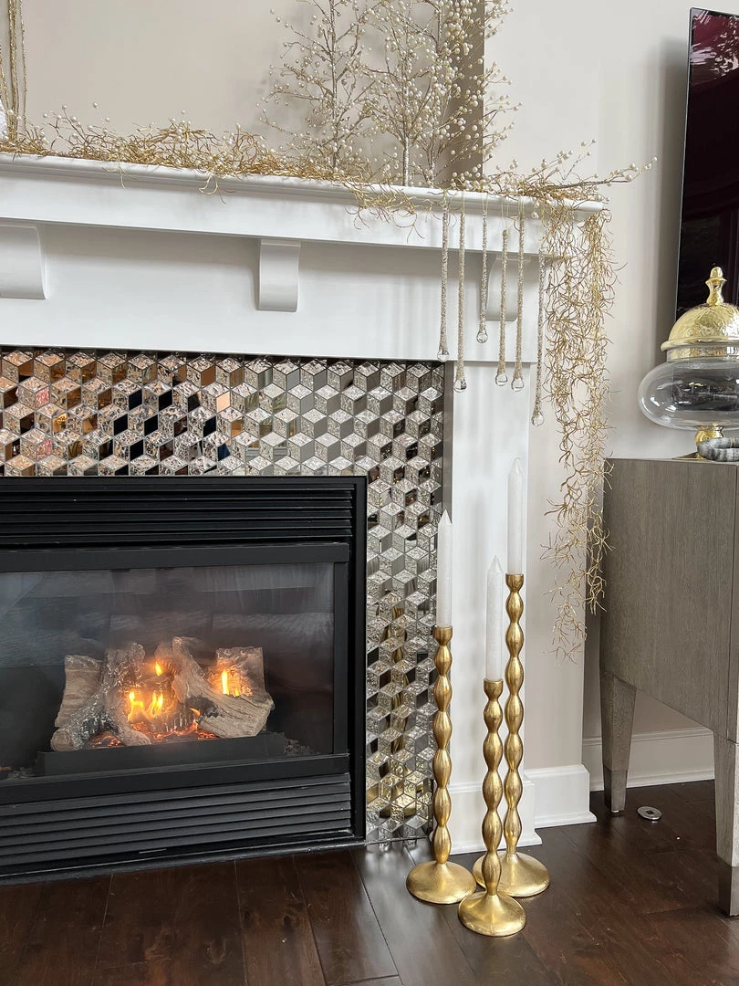 Inspire Me! Home Decor Gold Bead Floor Candle Stick (3 Sizes)