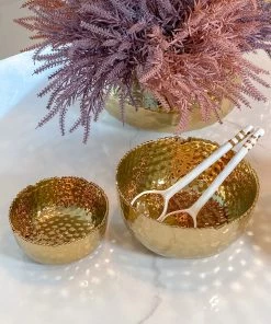 Inspire Me! Home Decor Hammered Porcelain Gold Bowl (2 Sizes)