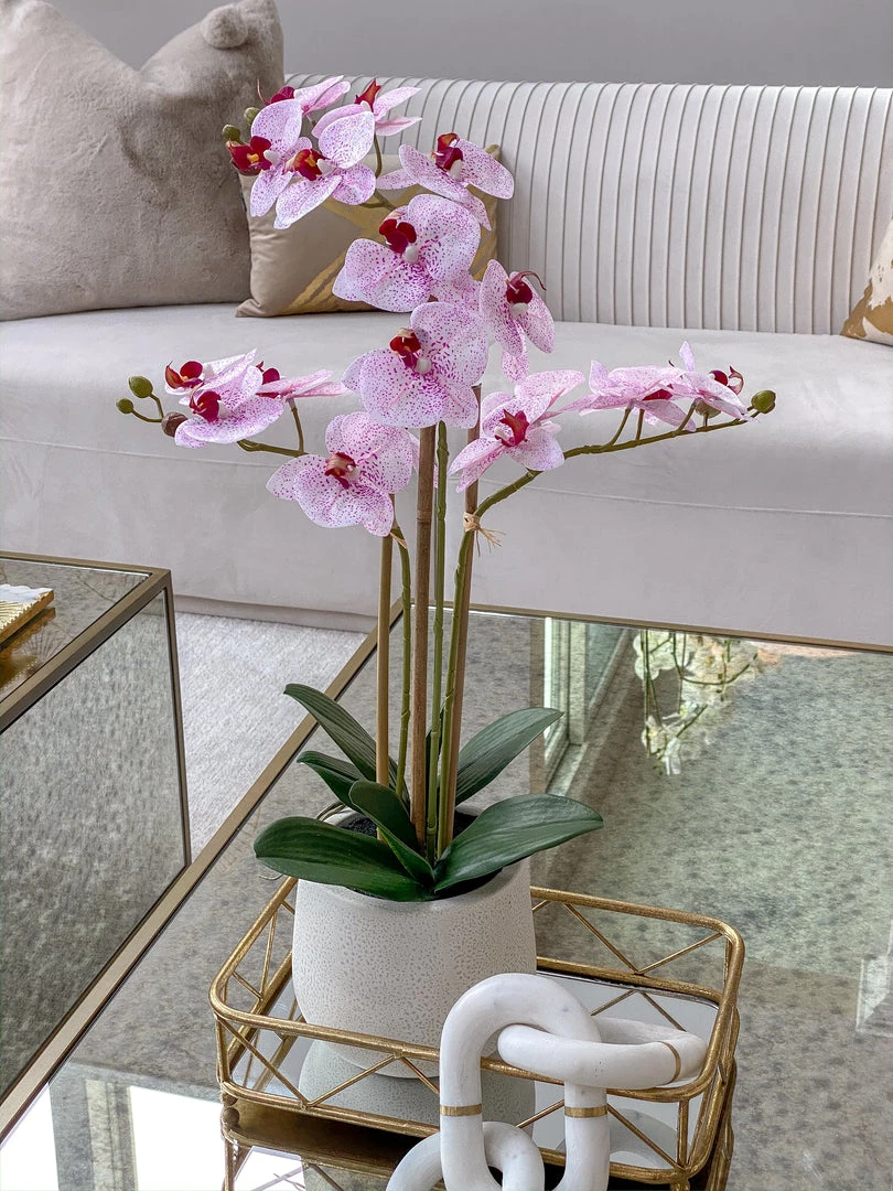 Inspire Me! Home Decor Pink Faux Orchid Potted Faux Plant