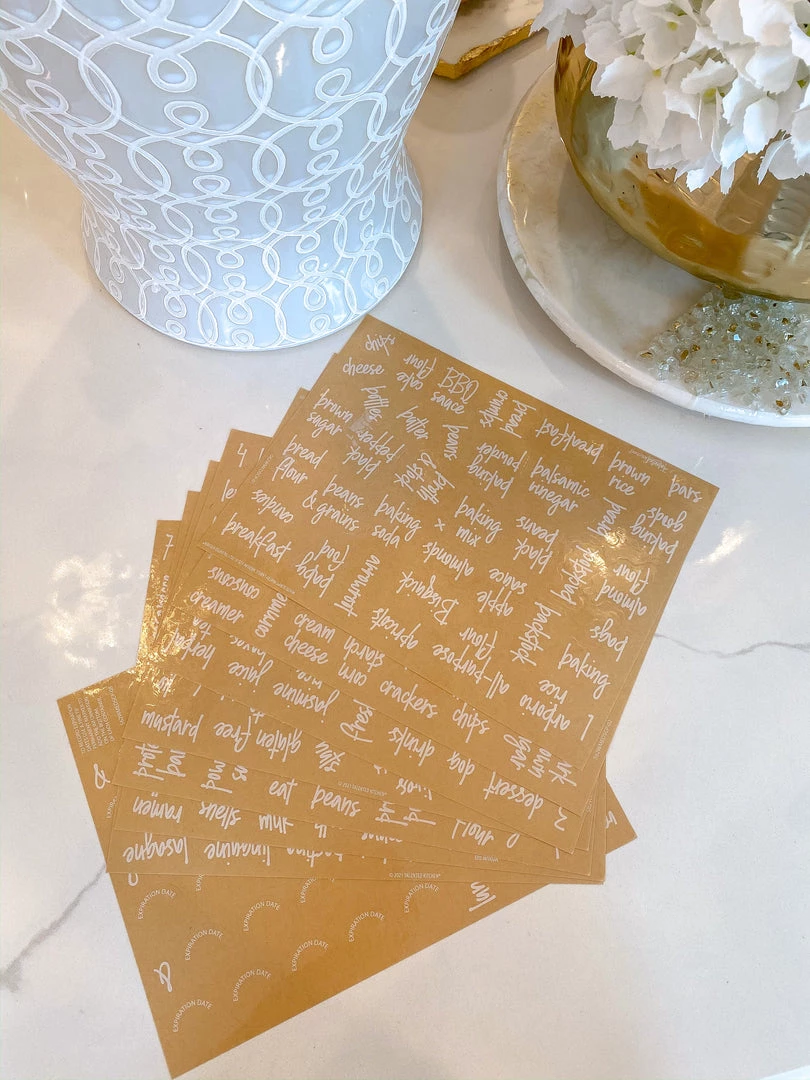 Inspire Me! Home Decor Medium White Script Pantry Labels KITCHEN