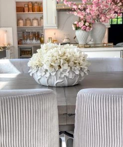 Inspire Me! Home Decor White Floral Ceramic Bowl