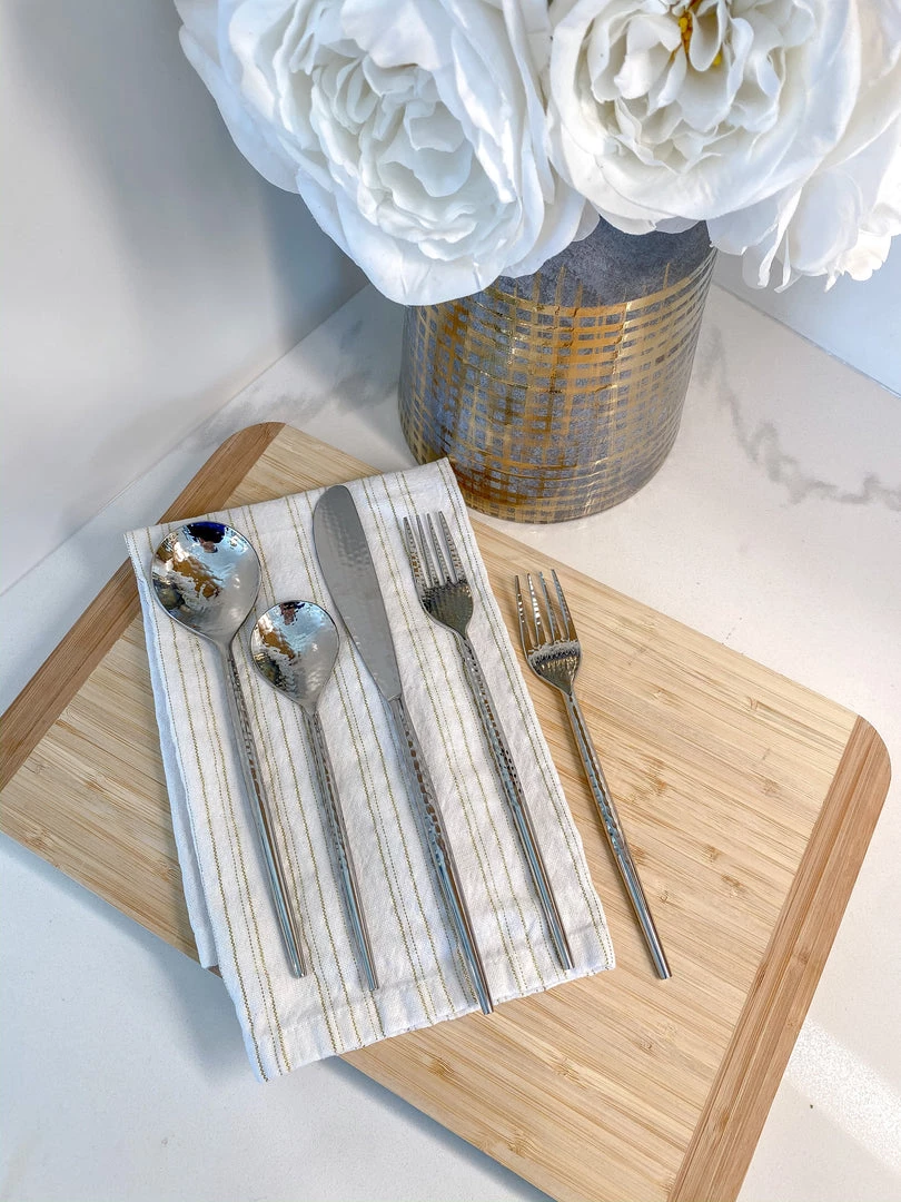 Inspire Me! Home Decor Silver Hammered Flatware Set