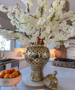 Inspire Me! Home Decor Gold Pierced Patterned Ginger Jar (2 Sizes)