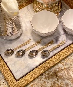 Inspire Me! Home Decor Mosaic Tea Spoons (2 Colors) Gold