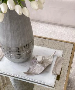 Inspire Me! Home Decor Silver Leaf Tea Light Holder