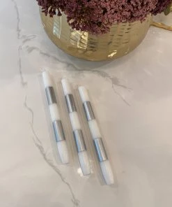 Inspire Me! Home Decor Silver Band Taper Candles (Set Of 6)