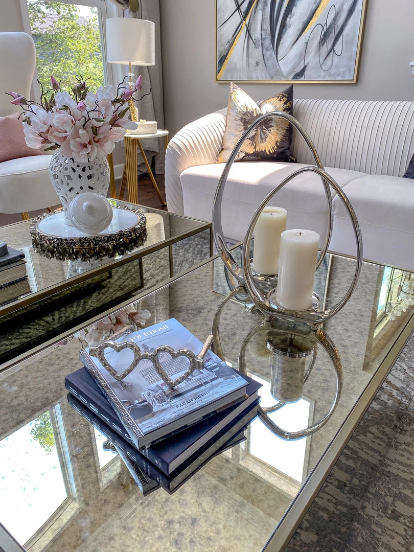 Inspire Me! Home Decor Silver Teardrop Candle Holders (2 Sizes)