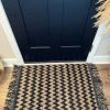Inspire Me! Home Decor Black And Tan Chevron Fringed Rug PILLOWS, RUGS, & THROWS