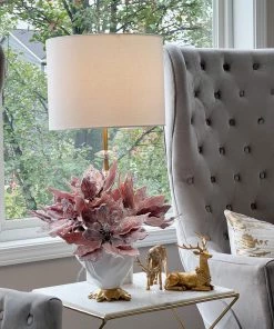 Inspire Me! Home Decor Floral Stems Light Pink & Mauve Poinsettia Stem