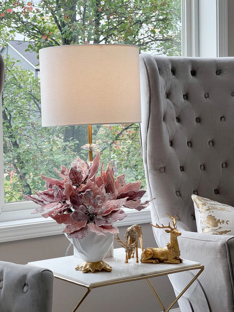 Inspire Me! Home Decor Floral Stems Light Pink & Mauve Poinsettia Stem