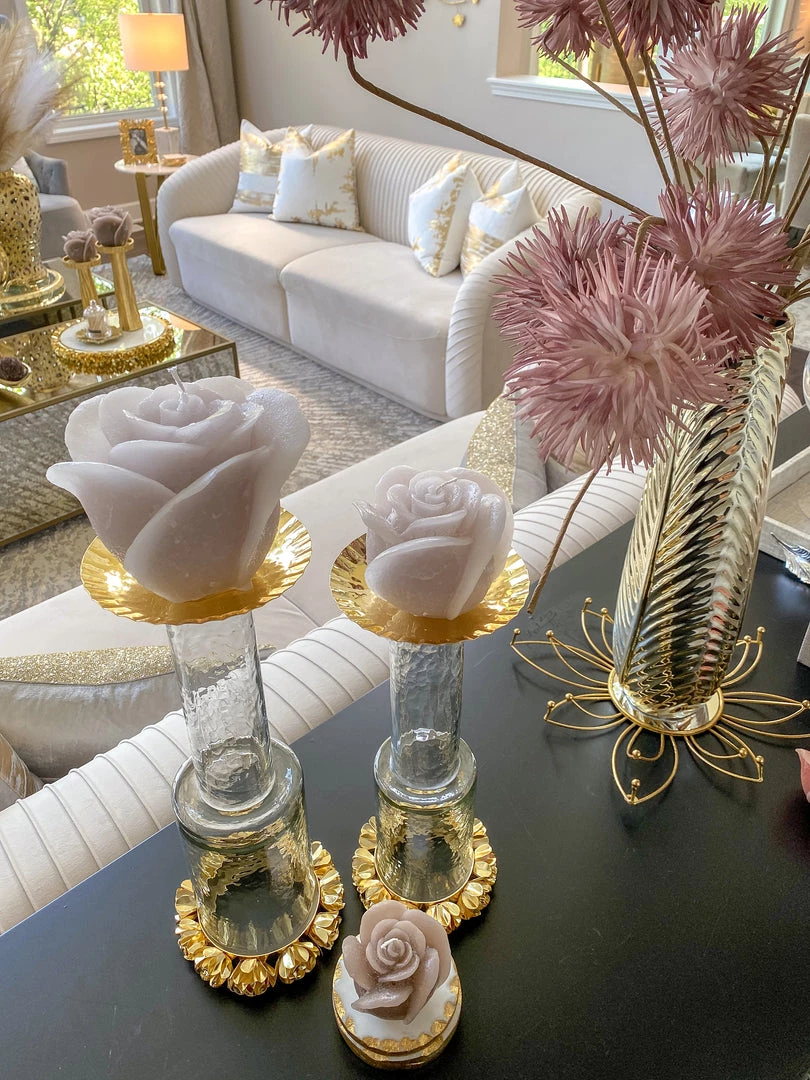 Inspire Me! Home Decor Ivory Rose Candle (3 Sizes)