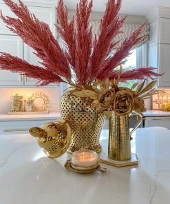 Inspire Me! Home Decor Mauve Feathered Pampa Grass Stem