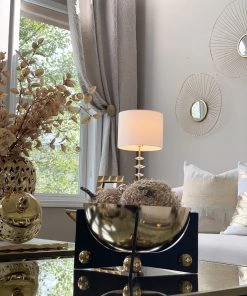 Inspire Me! Home Decor Gold Metal Bowl With Black Base (3 Sizes)