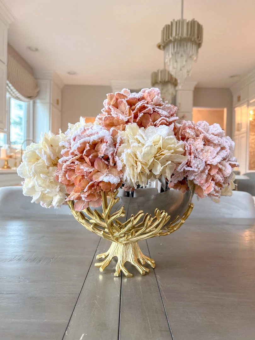 Inspire Me! Home Decor 27" Pink Snow Sprinkle Hydrangea Stem