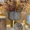 Inspire Me! Home Decor Grey & Gold Studded Vase With Gold Base (3 Sizes)