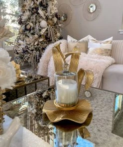 Inspire Me! Home Decor Large Flower Hurricane Candle Holder (2 Colors)