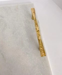 Inspire Me! Home Decor Gold Handle Marble Tray