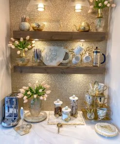 Inspire Me! Home Decor Studded Amber Glass Vase Wtih Gold Rim