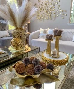 Inspire Me! Home Decor Copper Metallic Floral Orb (2 Sizes)