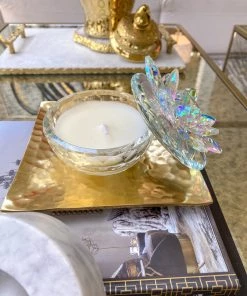 Inspire Me! Home Decor Crystal Lotus Top Candle (2 Colors)