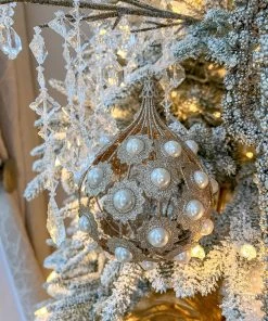 Inspire Me! Home Decor Gold Large Metallic Pearl Ornament/Orb