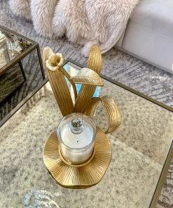 Inspire Me! Home Decor Large Flower Hurricane Candle Holder (2 Colors)