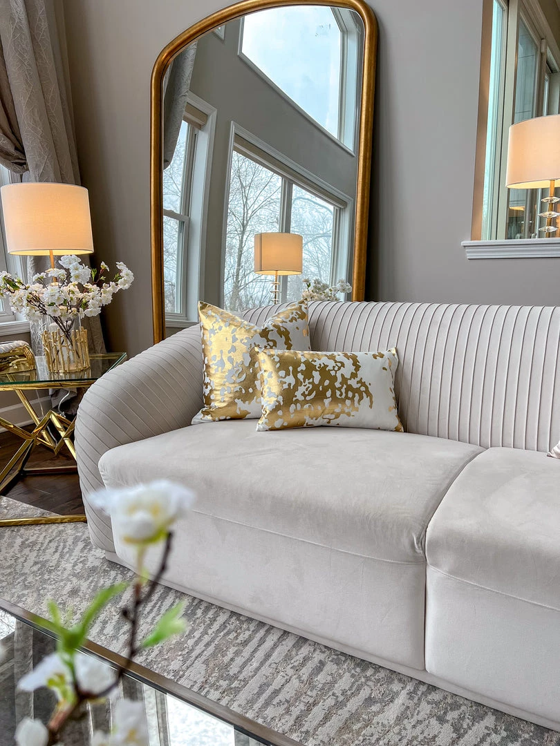 Cloud9d PILLOWS, RUGS, & THROWS Elise Ivory Gold Pillow - 20" X 20"