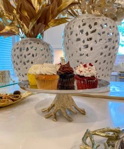 Inspire Me! Home Decor Gold Metal Branch Cake Stand