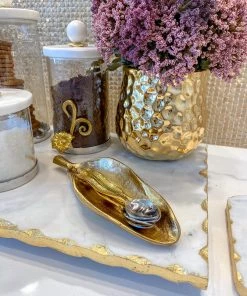 Inspire Me! Home Decor Gold Wavy Leaf Tray