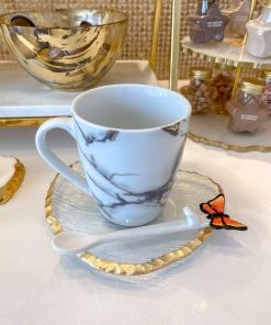 Inspire Me! Home Decor White Stir Spoon W/ Monarch Butterfly Topper KITCHEN