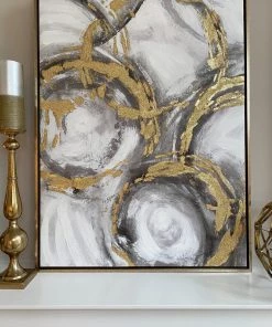 Inspire Me! Home Decor WALL ART & MIRRORS Metallic Gold Circles Wall Art