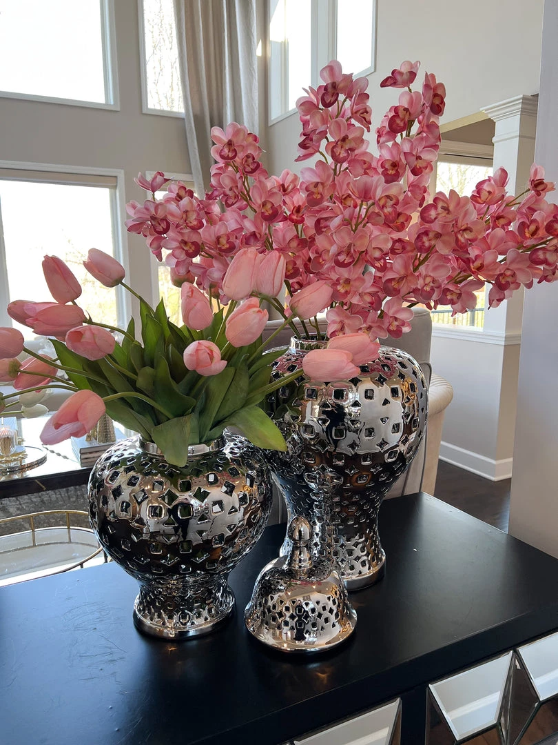 Inspire Me! Home Decor Gold Pierced Patterned Ginger Jar (2 Sizes)