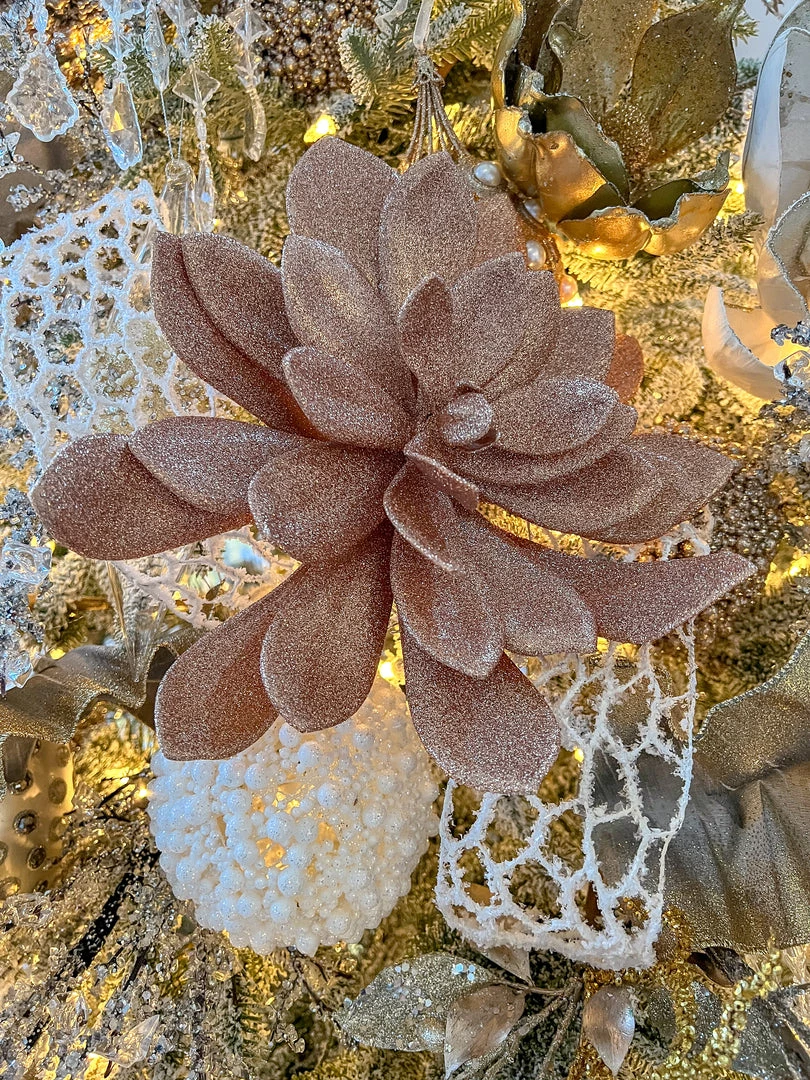 Inspire Me! Home Decor Glittered Rose Gold Pick