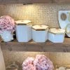 Inspire Me! Home Decor White And Gold Ceramic Jars With Lids (3 Sizes)