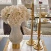 Inspire Me! Home Decor White Glass Vase With Gold Metal Base