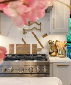 Inspire Me! Home Decor Gold Glass Vase/Utensil Holder