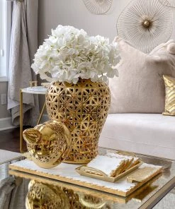 Inspire Me! Home Decor Marble Coasters W/ Gold Trim And Tray Set