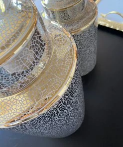 Inspire Me! Home Decor Jars White And Gold Elegant Jar With Lid (2 Sizes)