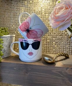 Inspire Me! Home Decor Butterfly Sunglasses Stack Mugs