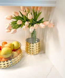 Inspire Me! Home Decor Tall Gold Textured Glass Vase