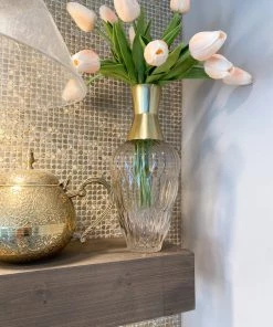 Inspire Me! Home Decor Amber Glass Vase With Gold Neck (2 Sizes)