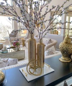 Inspire Me! Home Decor Gold Textured Ceramic Bottle Vases (2 Sizes)