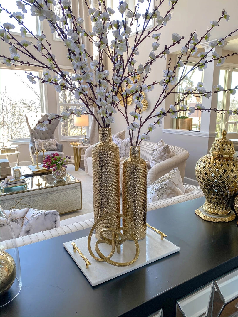 Inspire Me! Home Decor Gold Textured Ceramic Bottle Vases (2 Sizes)