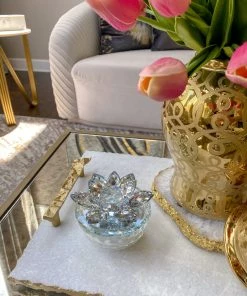 Inspire Me! Home Decor Crystal Lotus Top Candle (2 Colors)