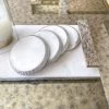 Inspire Me! Home Decor Silver Rope Edge Marble Coaster Set