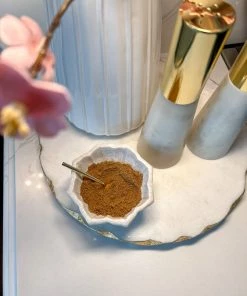 Inspire Me! Home Decor Lotus Shaped Marble Spice Dish W/ Spoon